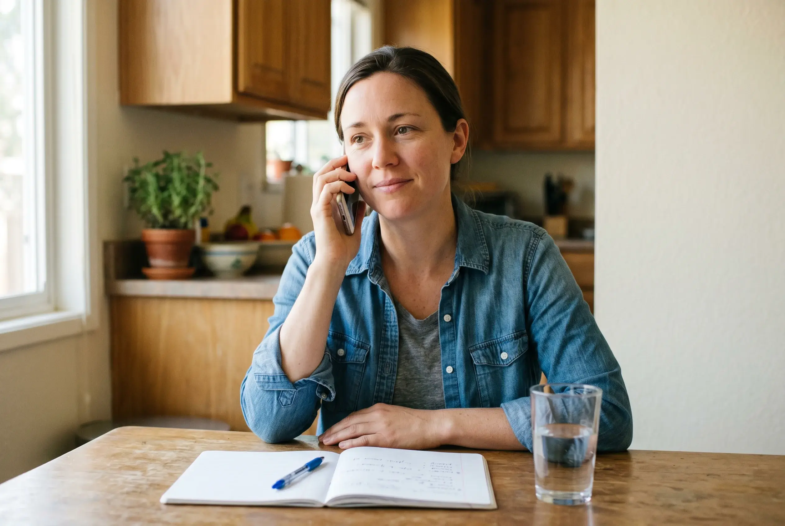 Person calling a problem gambling helpline for support
